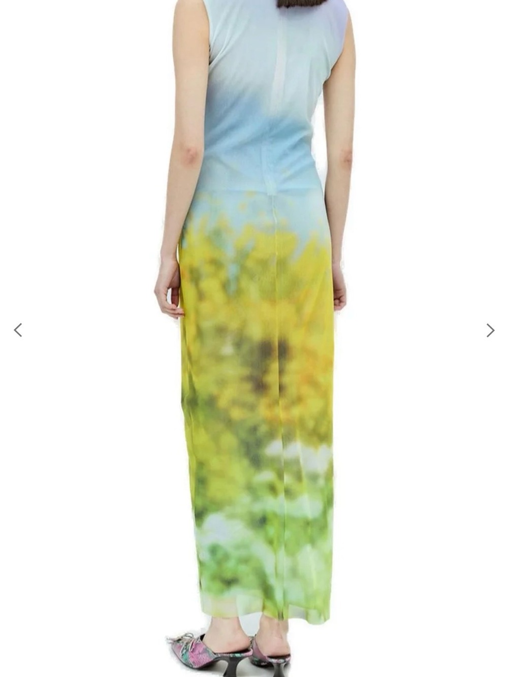 Acne Gradient Pastel Blue to Yellow Green Sleeveless Maxi Dress - Picture 4 of 10